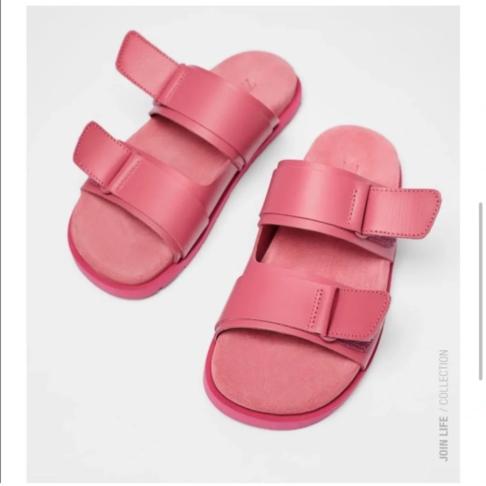 Zara Girls Leather Sandals - Picture 8 of 9